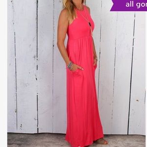Hot Pink Bellamie Maxi Dress